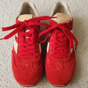 Vince Oasis Red Beige Sneaker SZ 6.5